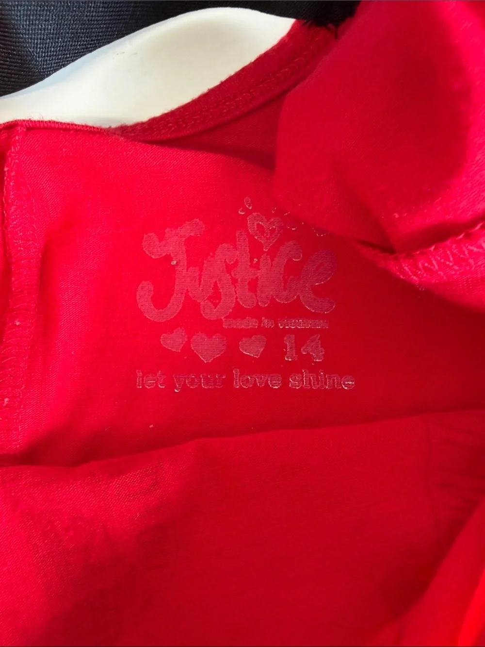 Girls' Justice Red Gymnast Silhouette Tee